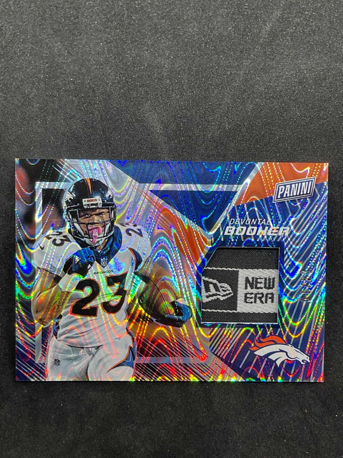 Devontae Booker-Panini Day Football, Patch SSP 04/10-DENVER BRONCOS