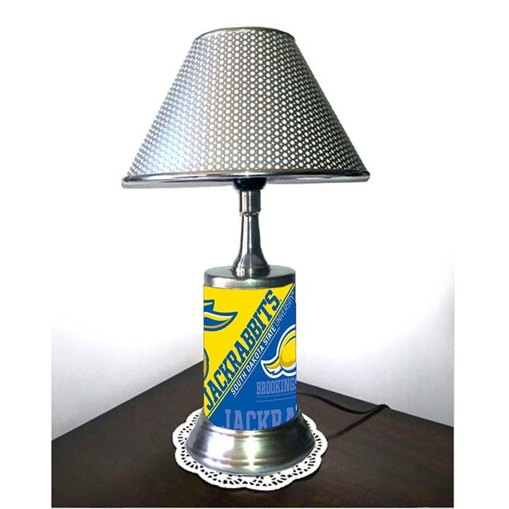South Dakota State Jackrabbits desk lamp with chrome finish shade