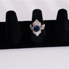 Art deco Silver Sapphire Ring