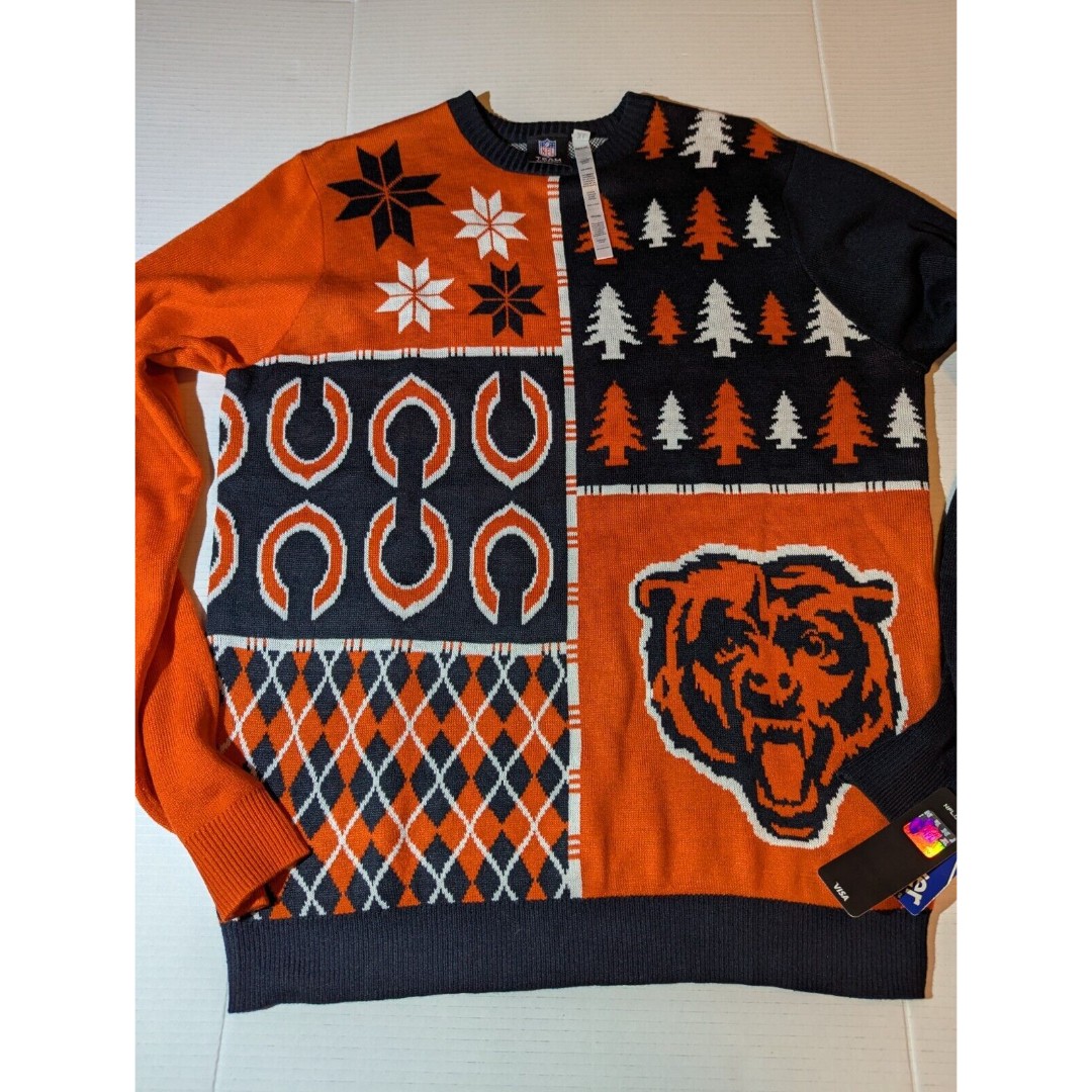 NFL Team Apparel Forever Collectibles Knit Sweater Chicago Bears Men’s Size: Xl