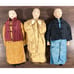 Lot of 3 CHINESE MEN Composition & Cloth DOLLS 10 Antique Character Man Opera