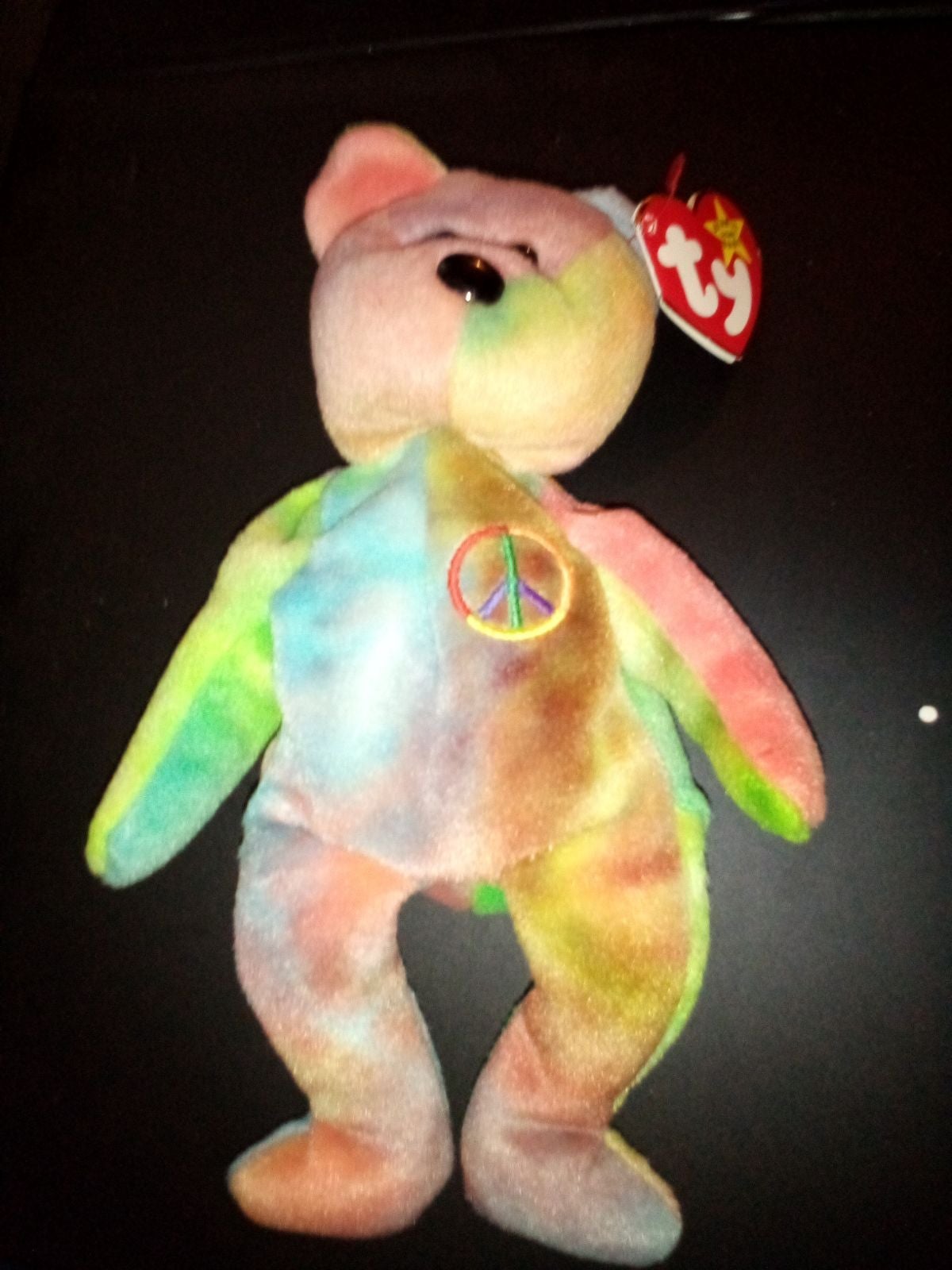 Ty Beanie Baby Peace bear super rare different tag than my other peace bear