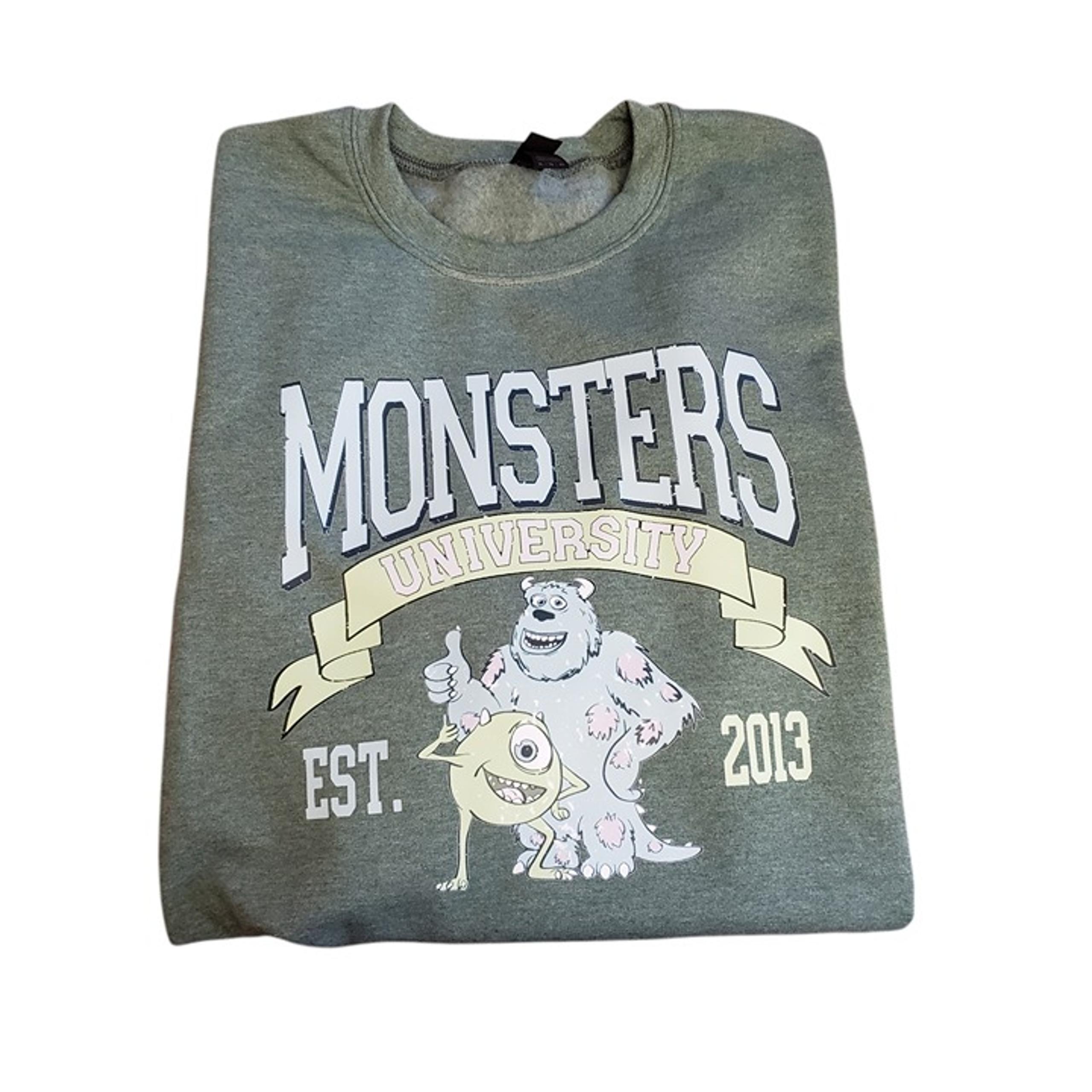 Monsters University Mike and Sully Crewneck Sweater Green Size XL