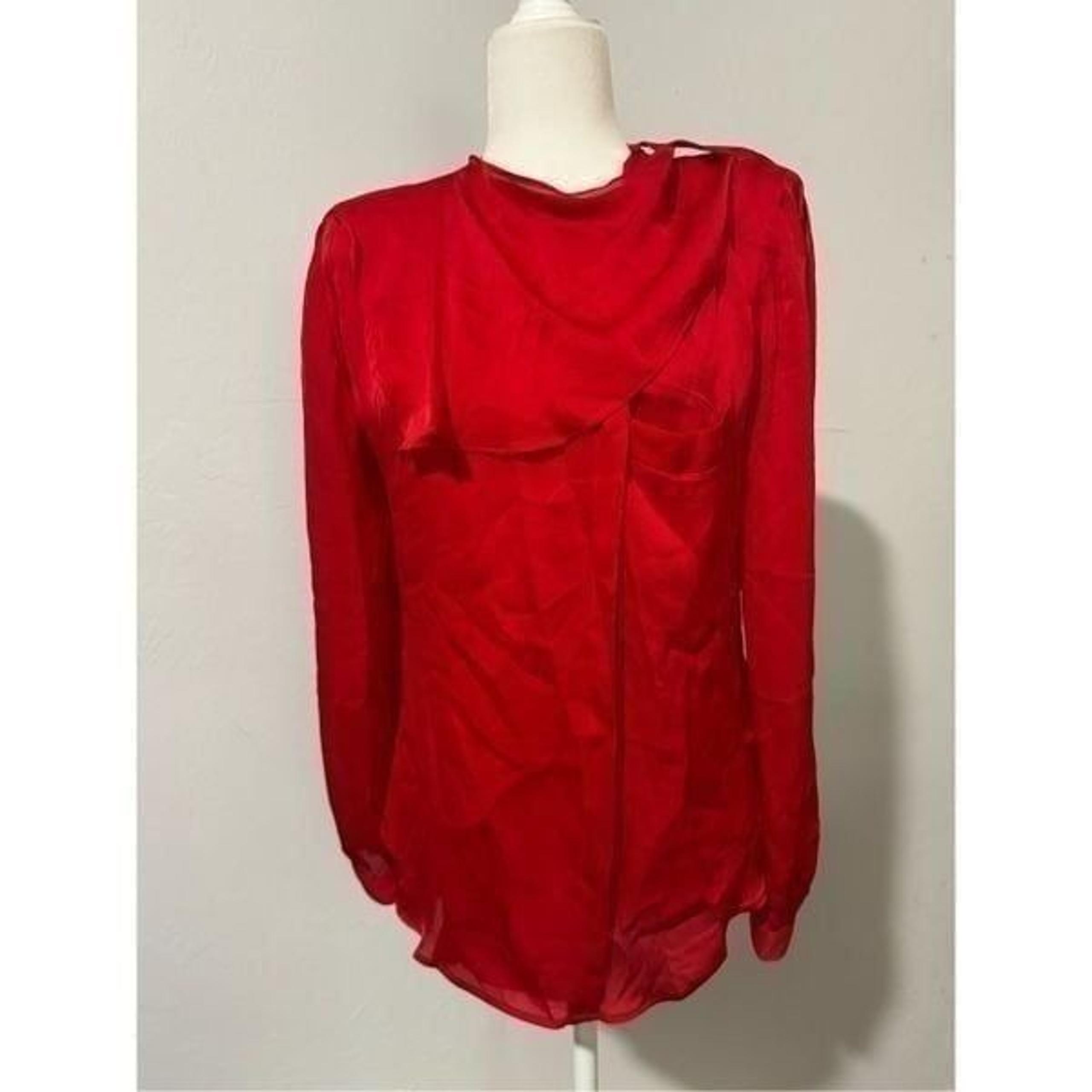 Giorgio Armani Red button front blouse long sleeve 40/4