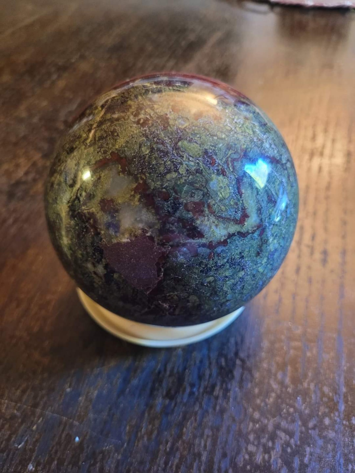 Large bloodstone sphere