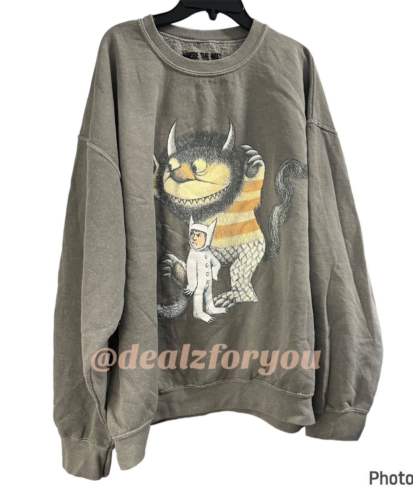 Maurice Sendak “Where The Wild Things Are” Crewneck Gray Sweatshirt sz 1x