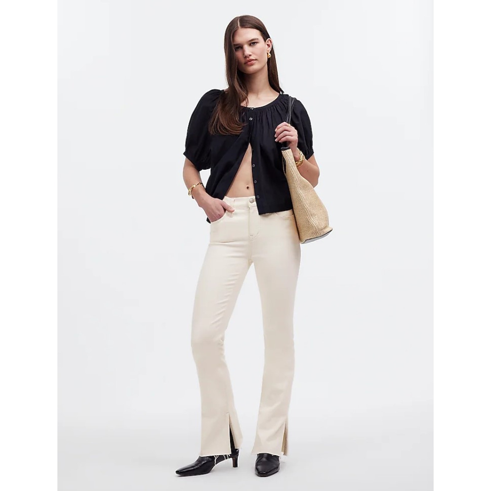 Madewell Petite Flare Kick Out Full-Length Jeans VTG Canvas P31