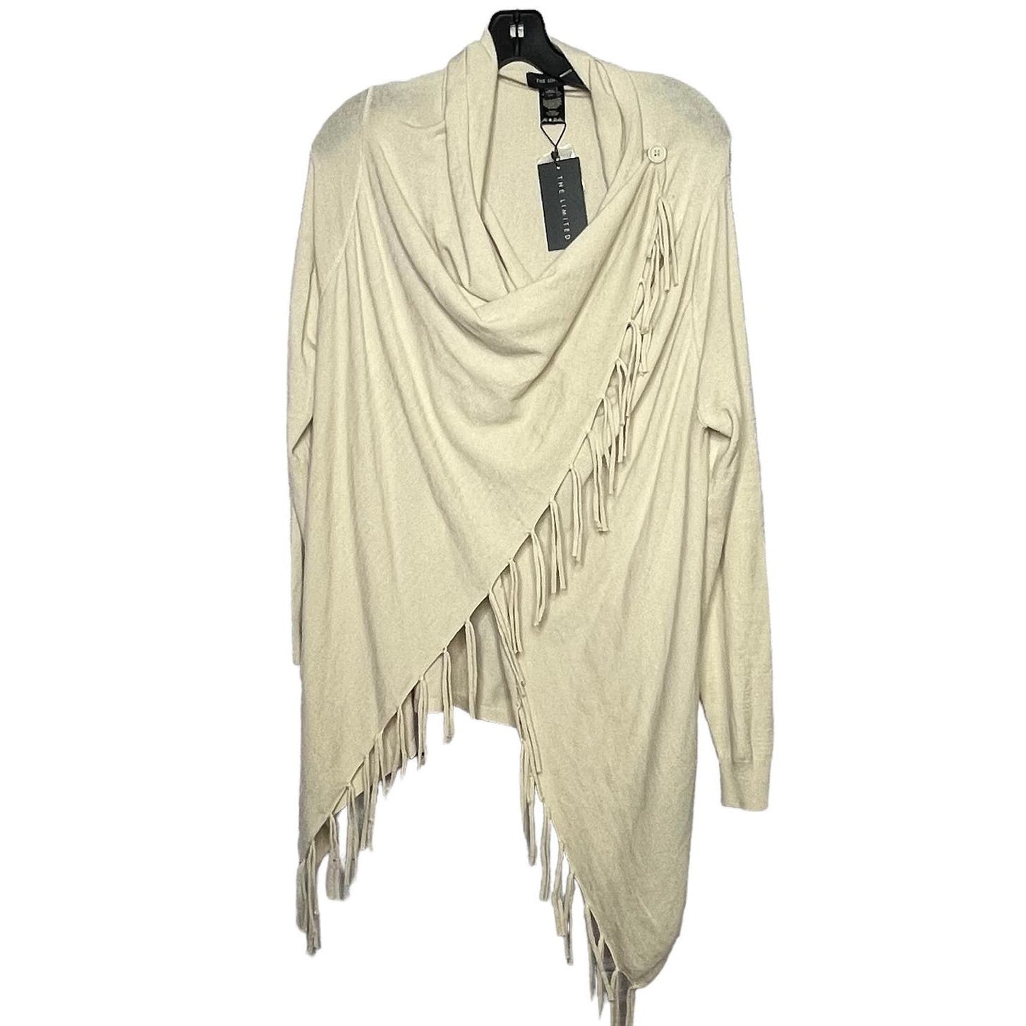 The Limited Women's Oatmeal Fringe Convertible Poncho New Size Small