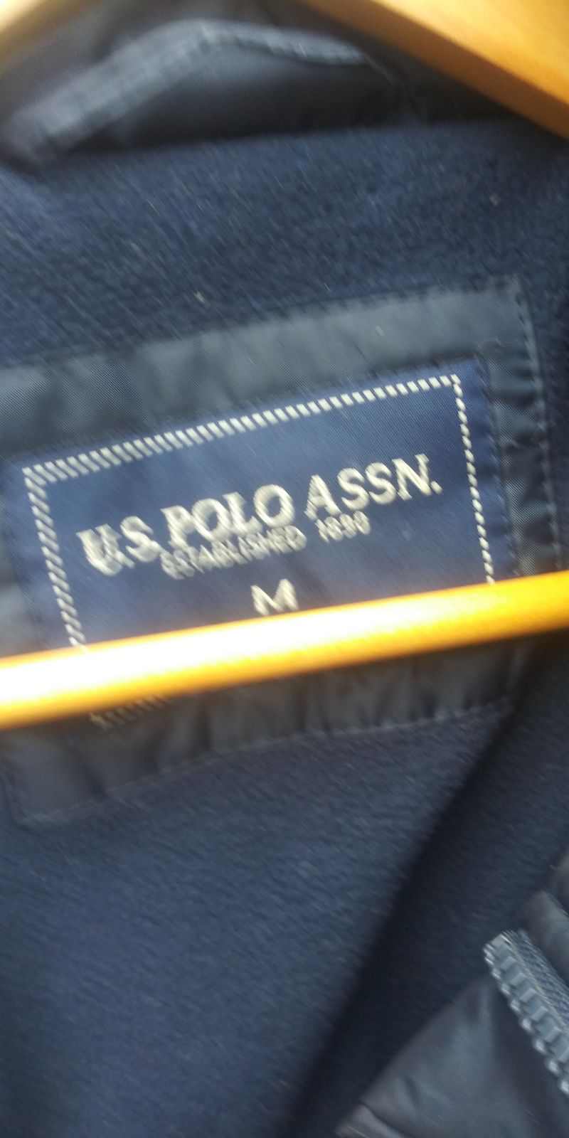 Men's polo down-filled coat med