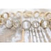 925 Sterling Silver Multi-Tone Tennis Bracelet Open circle.