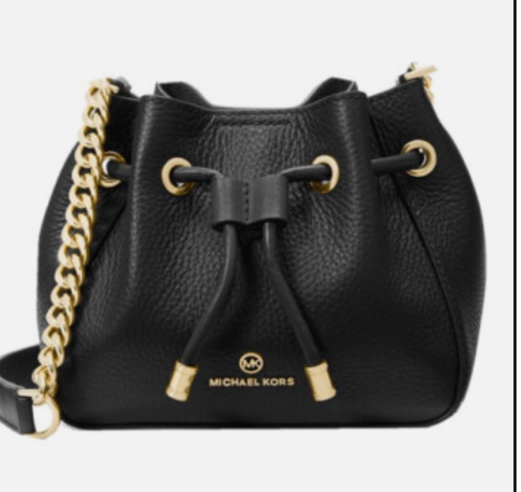 Michael Kors Phoebe Bucket Crossbody Leather Drawstring Bag Black MINI