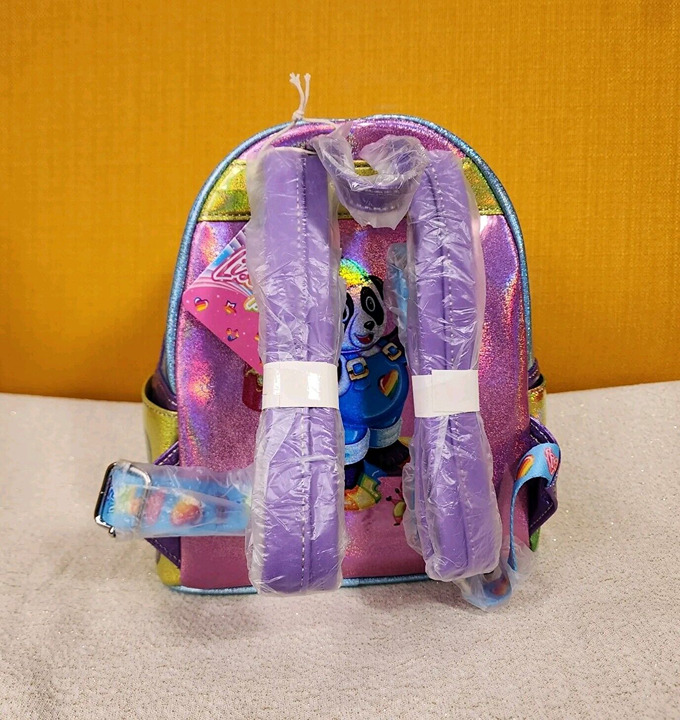 Best Price in Town - Loungefly Lisa Frank Color Block Holographic Glitter Mini Backpack NEW - Mid-Season:£61[hoWomen_2592903ua]