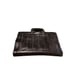 Mid Century Pleated Black Leather Messanger Bag Clutch Laptop Briefcase Vintage
