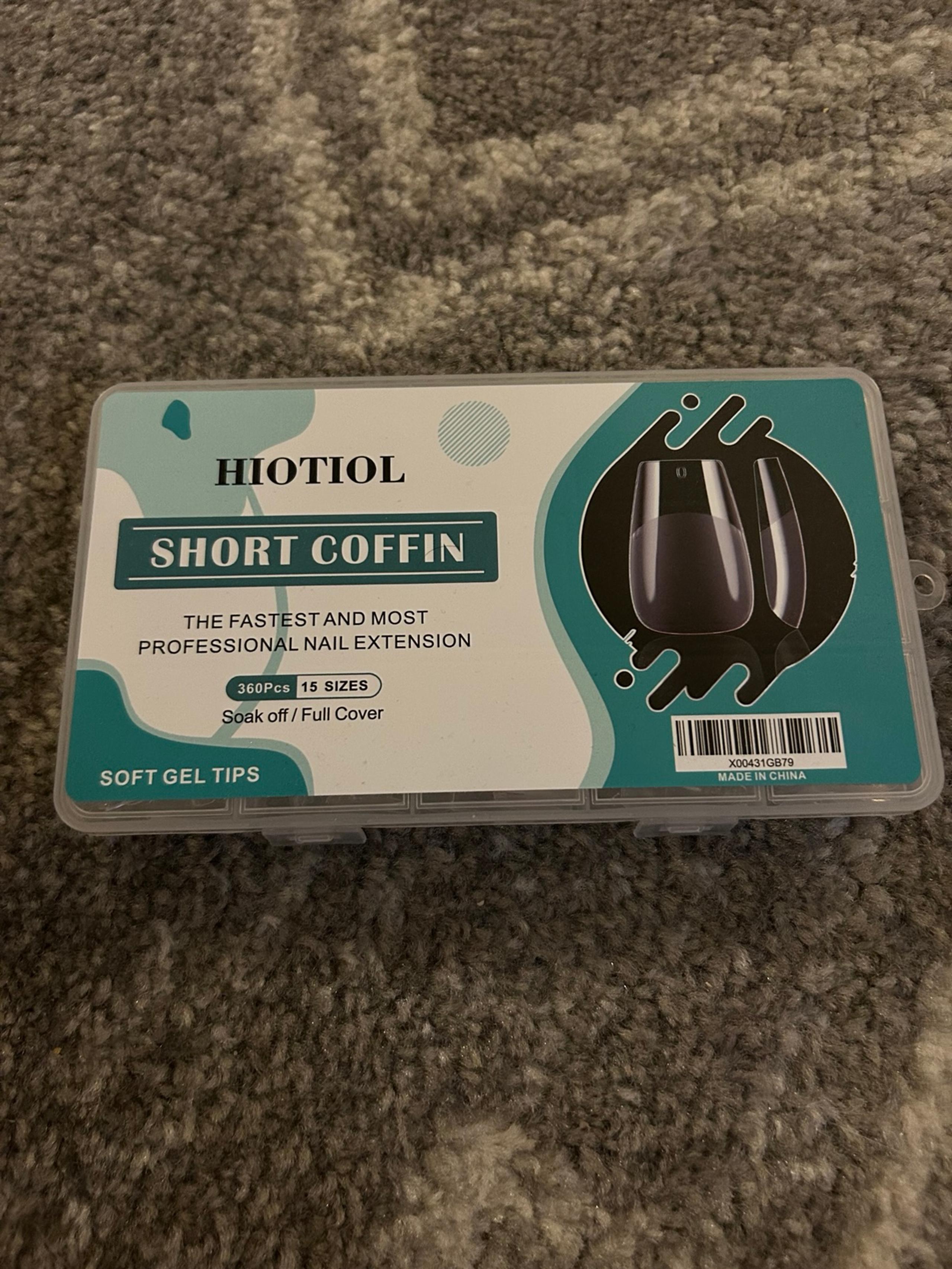 Soft gel nail tips short coffin size unused box