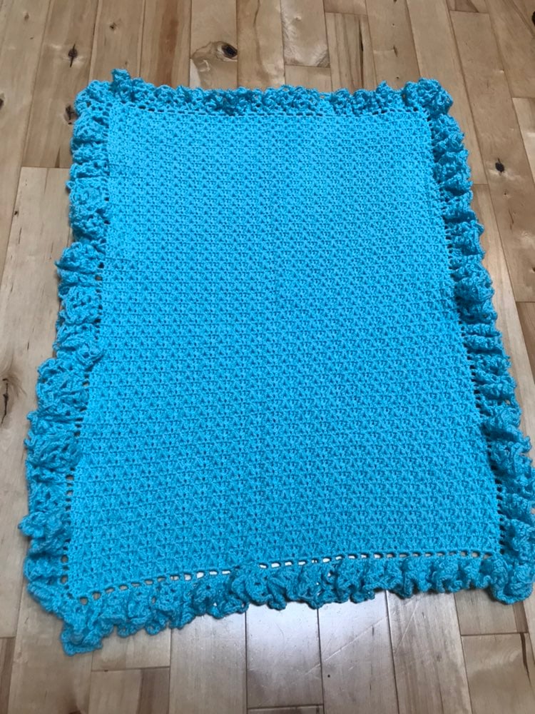 Handmade Aqua Baby Blanket