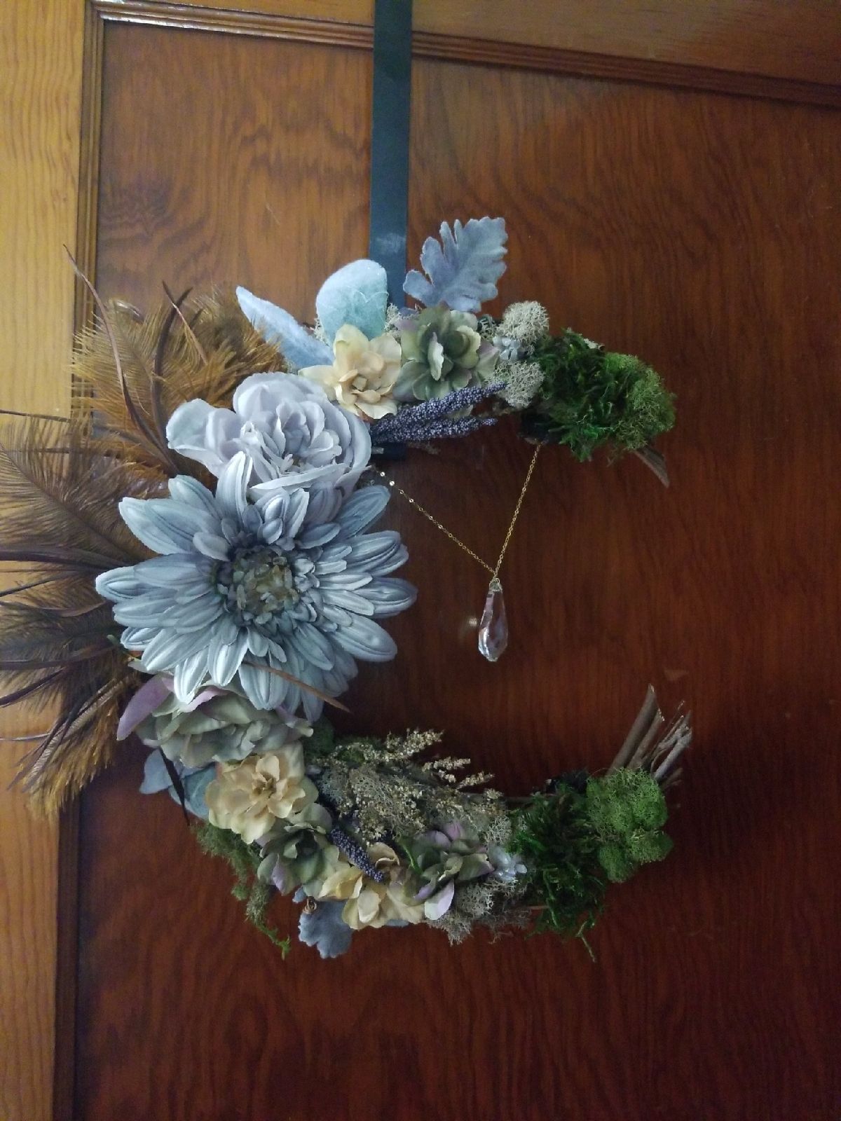 Crescent Moon wreath with suncatcher