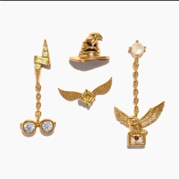 14K Gold Plated Harry Potter Mismatched Set Dangle Earrings