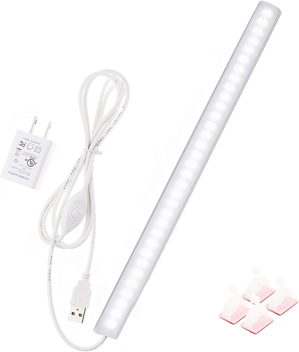 Under Cabinet Light, 12 Inch Plug in LED Closet Light with Memory Function, Cold