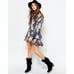 New! FREE PEOPLE Women's 70's Style Floral Double-hem Mini Shirt Dress Size XS