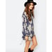 New! FREE PEOPLE Women's 70's Style Floral Double-hem Mini Shirt Dress Size XS