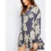New! FREE PEOPLE Women's 70's Style Floral Double-hem Mini Shirt Dress Size XS