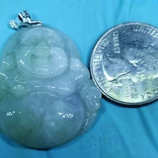 Burmese icy type A jadeite jade pendant.