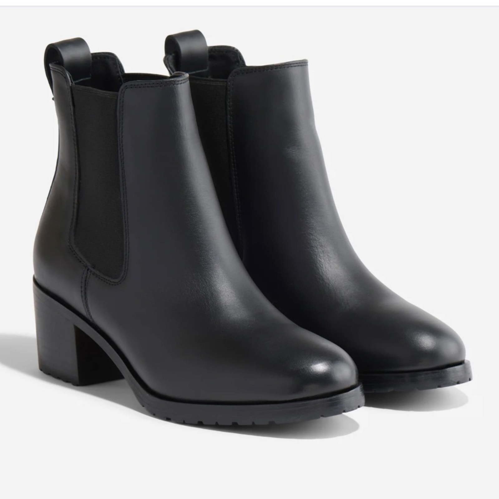 Nisolo Heeled Chelsea Boot Black Leather Size 9