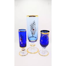 Bohemian Colbert blue gold stemware 3