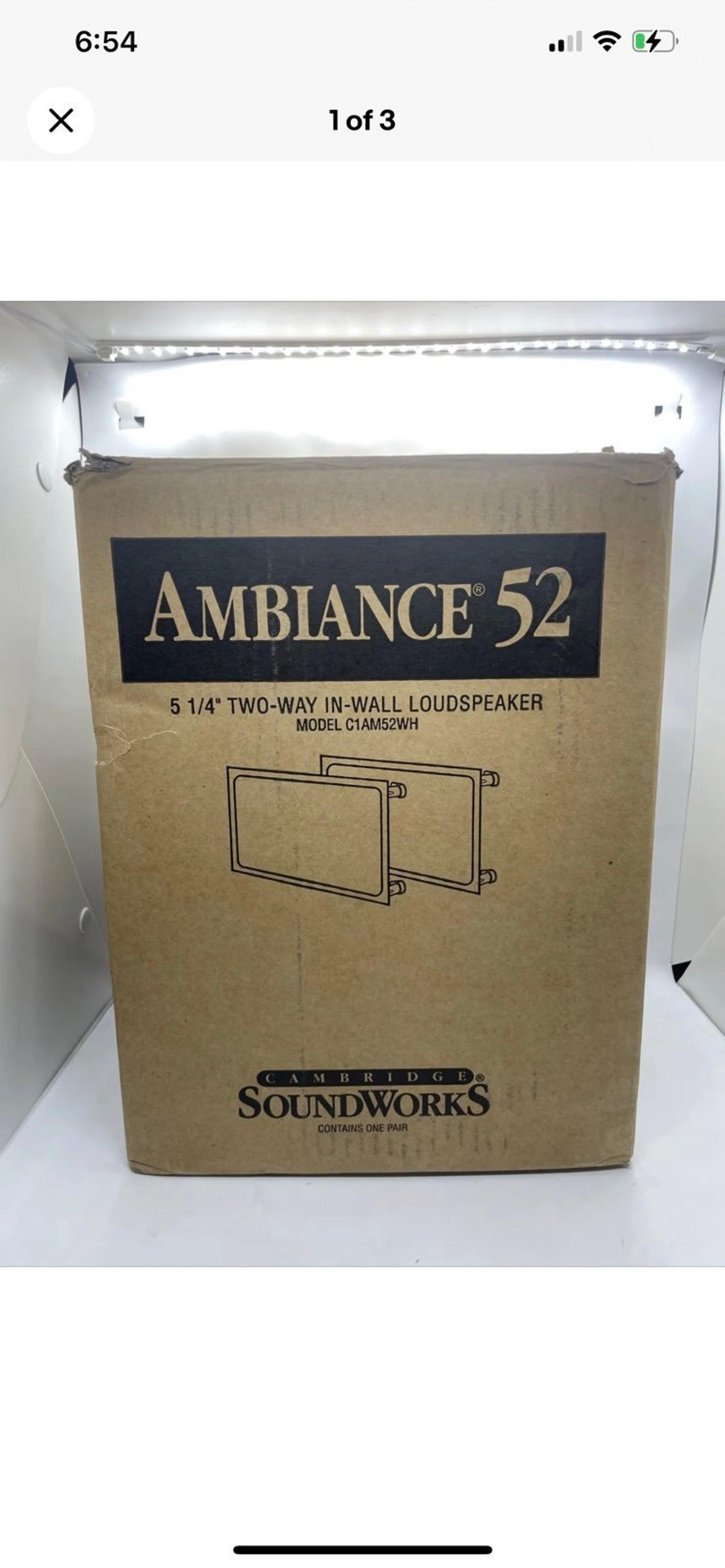 Cambridge Soundworks 5 1/4 " Ambiance 52  In Wall Speakers Model: C1AM52WH
