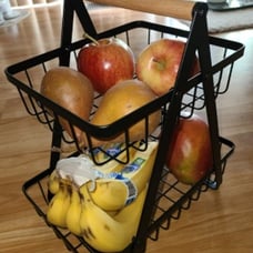 2 Tier Detachable Fruit Basket Bowl Kitchen Storage Counter Organizer