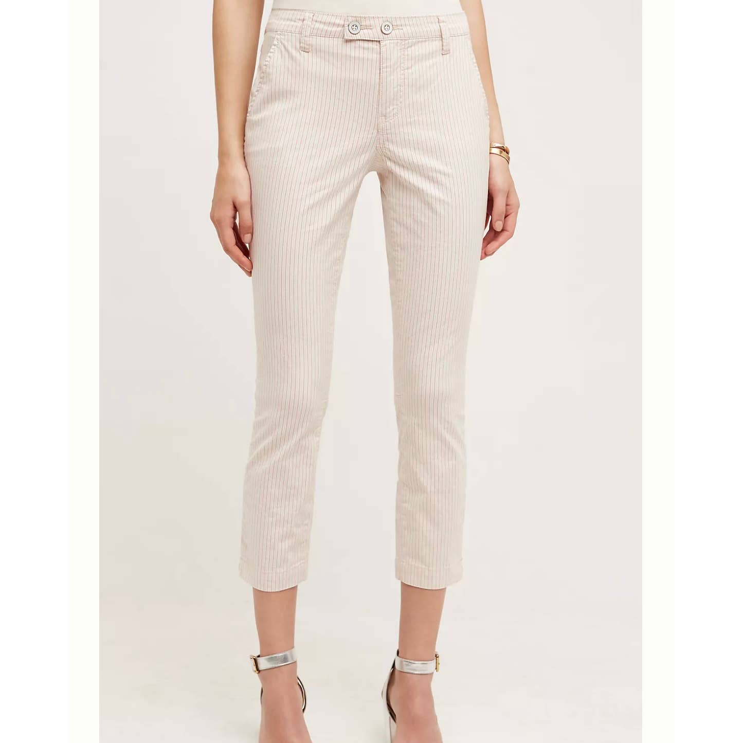 Anthropologie pilcro and the letterpress mid rise blushed stripe crop size 25