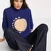 Free People Opal Moon Small Blue Boho Sweater