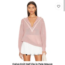 NWT Varley Calva Knit Half Zip in Pale Mauve Small