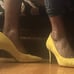Alfani yellow suede heels