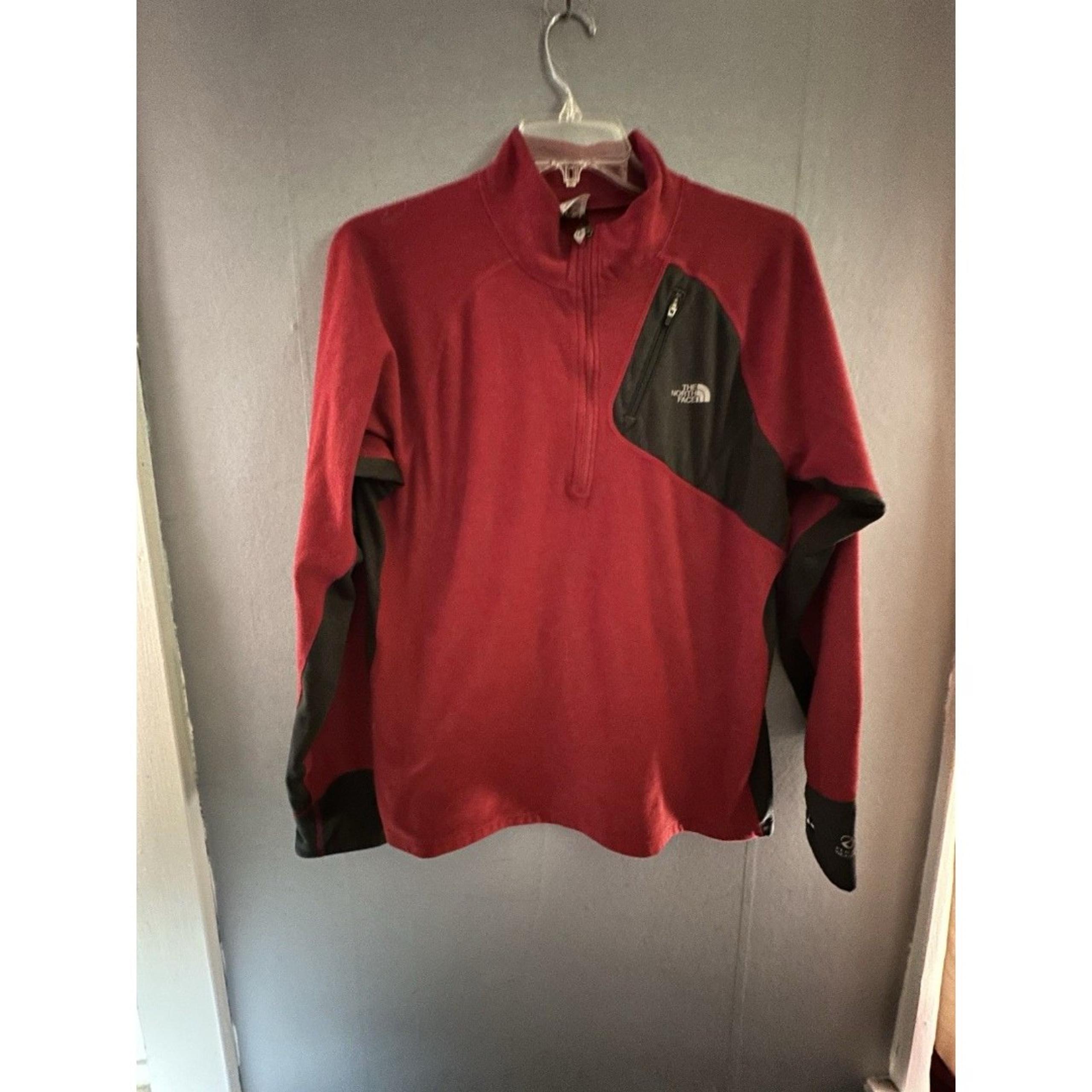 The North Face Men's Flight Serie Fleece Jacket XL Red 1/2 Zip Pockets Outdoor