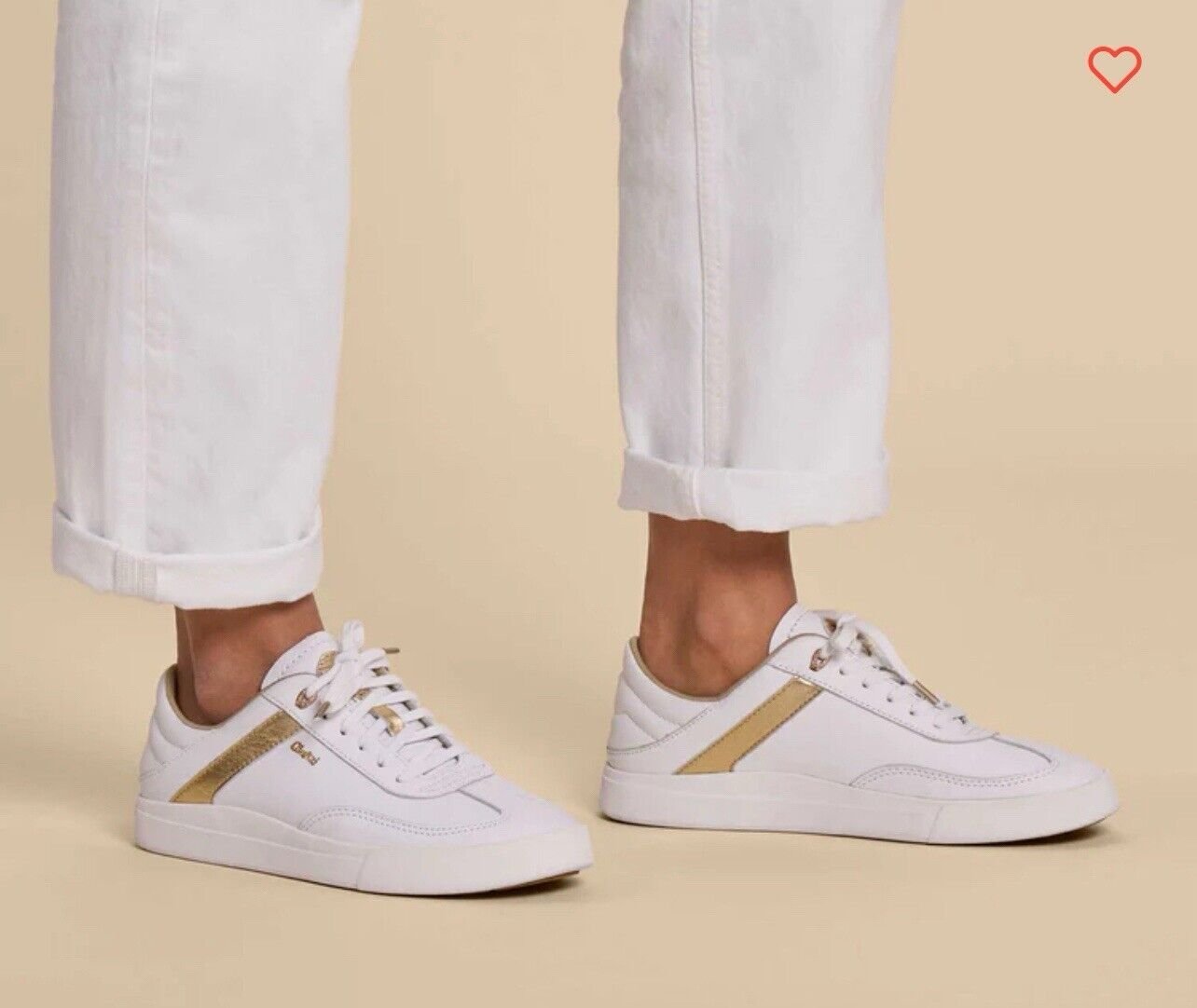 OLUKAI Ha'upu Full Grain Leather Sneakers Women's Size 9.5 White Gold NEW NO BOX