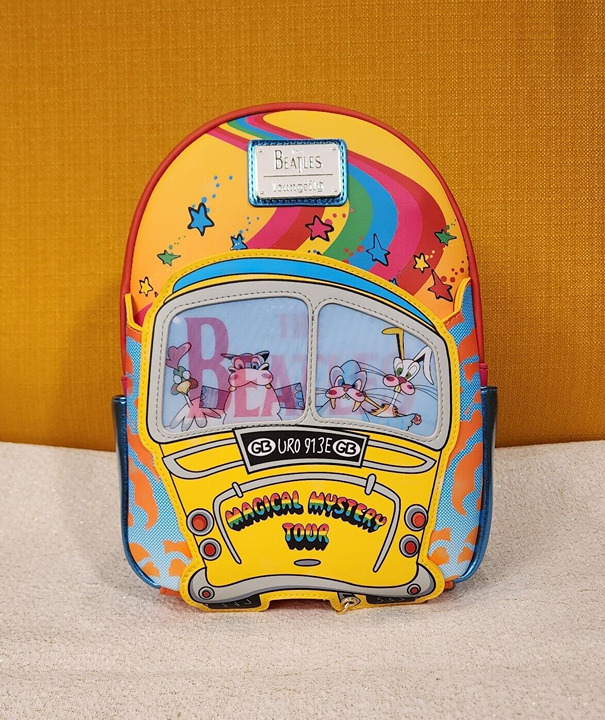 Loungefly the Beatles Magical Mystery Tour Bus Lenticular Mini Backpack NEW