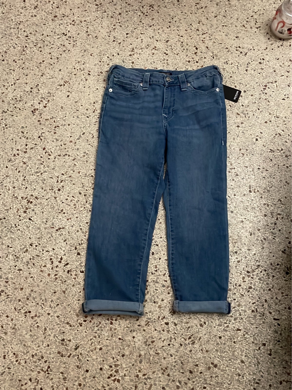 NWT True Religion Jenny Curvy W30 mid rise Capri
