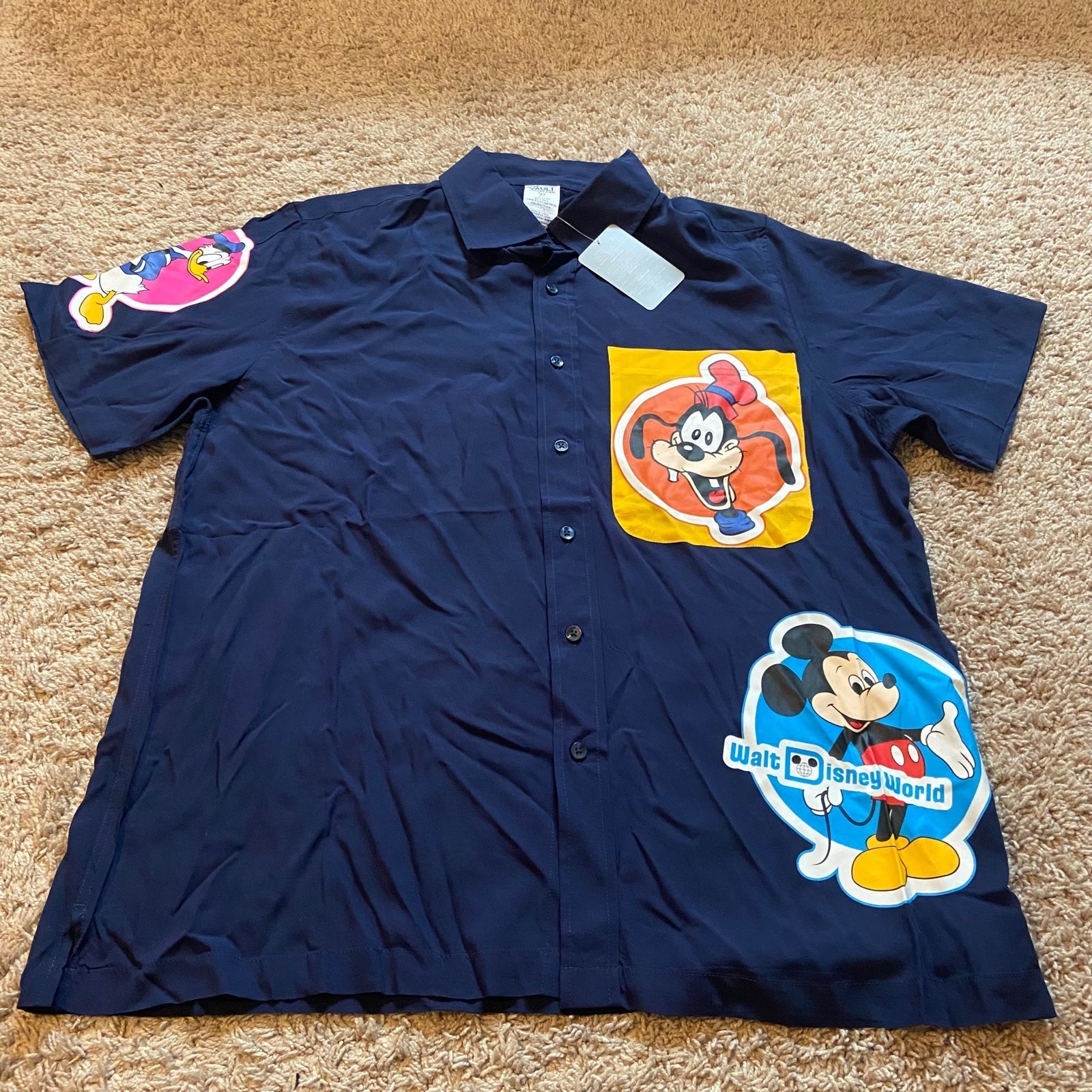 Men’s Walt Disney World 50th Anniversary Button Up Navy T-Shirt