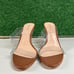 Schutz Ariella Heeled Sandals Stiletto Brown Leather Clear Straps Womens 9 B