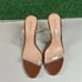 Schutz Ariella Heeled Sandals Stiletto Brown Leather Clear Straps Womens 9 B