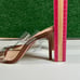Schutz Ariella Heeled Sandals Stiletto Brown Leather Clear Straps Womens 9 B