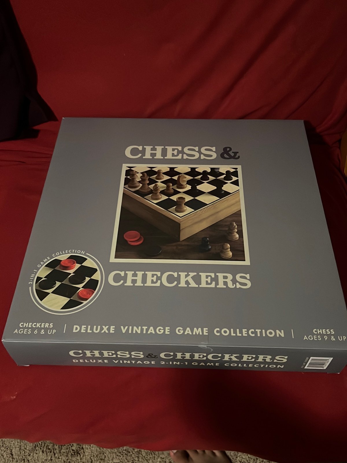 Chess & Checkers Deluxe Vintage 2 in 1 Set
