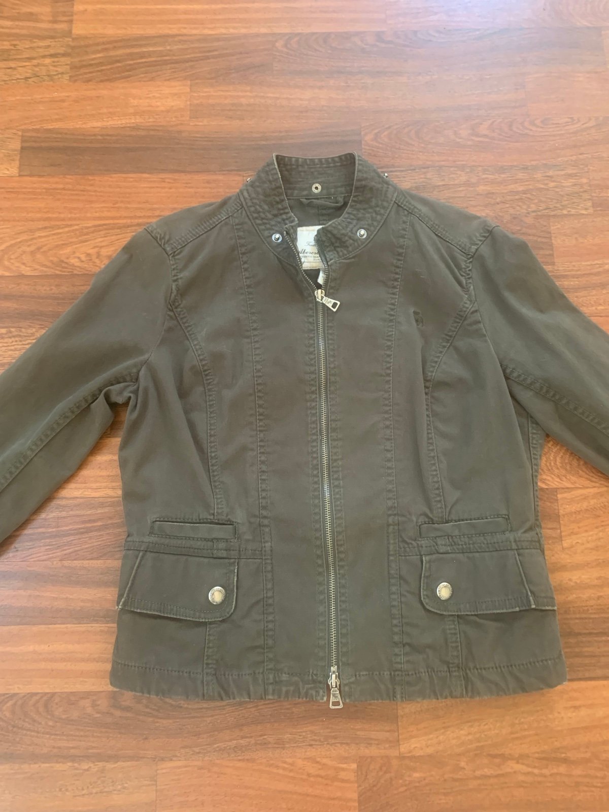 Abercrombie & Fitch Jacket Women’s Large Dark Green 98% Cotton