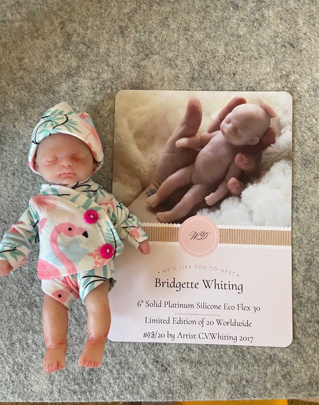 Mini silicone baby Bridgette by Christina Whiting