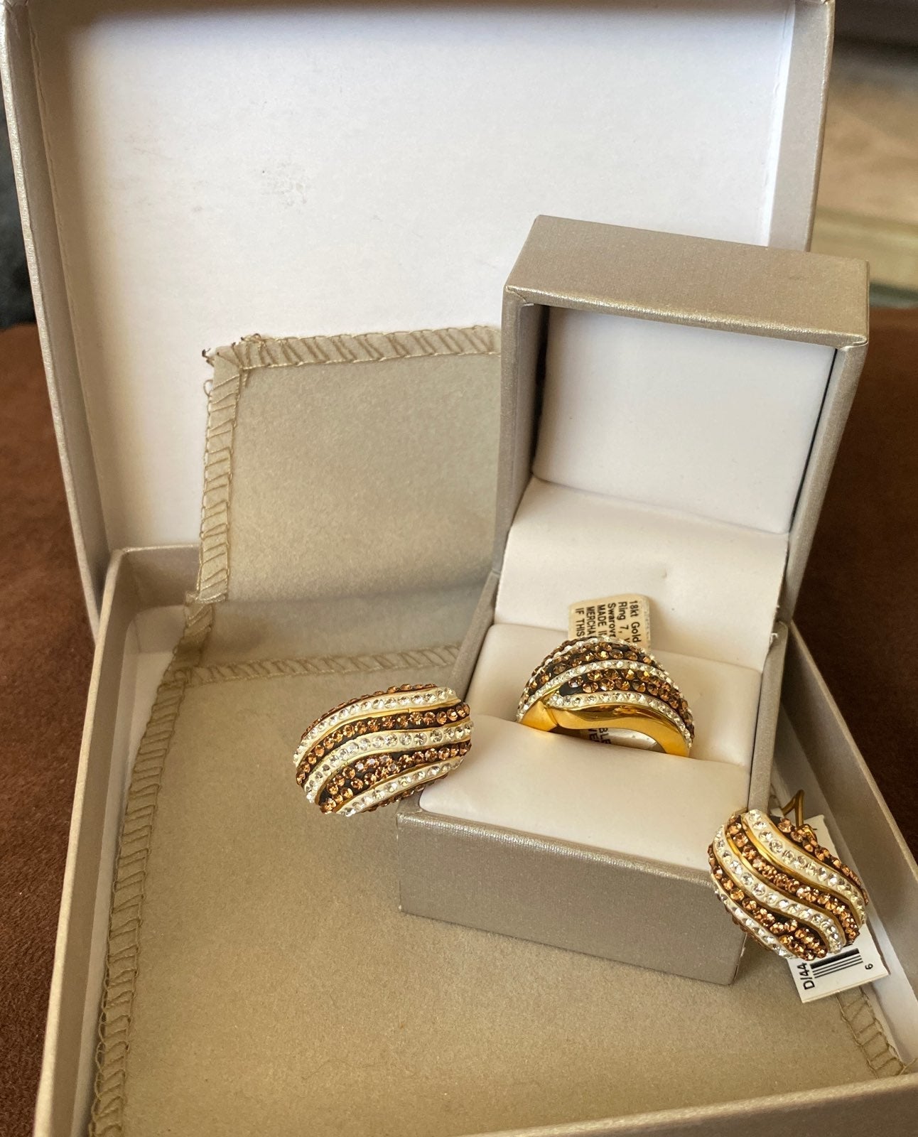 18k gold over bronze ring woth earring s