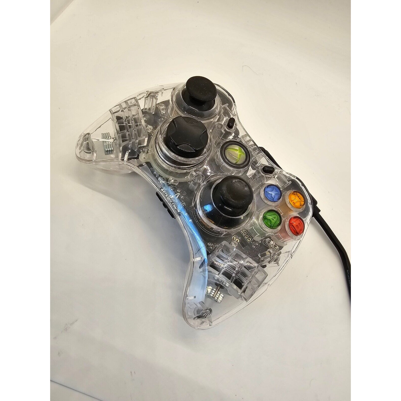 Microsoft Xbox 360 Clear PDP Afterglow Wired Controller Model PL-3702 Tested - detail