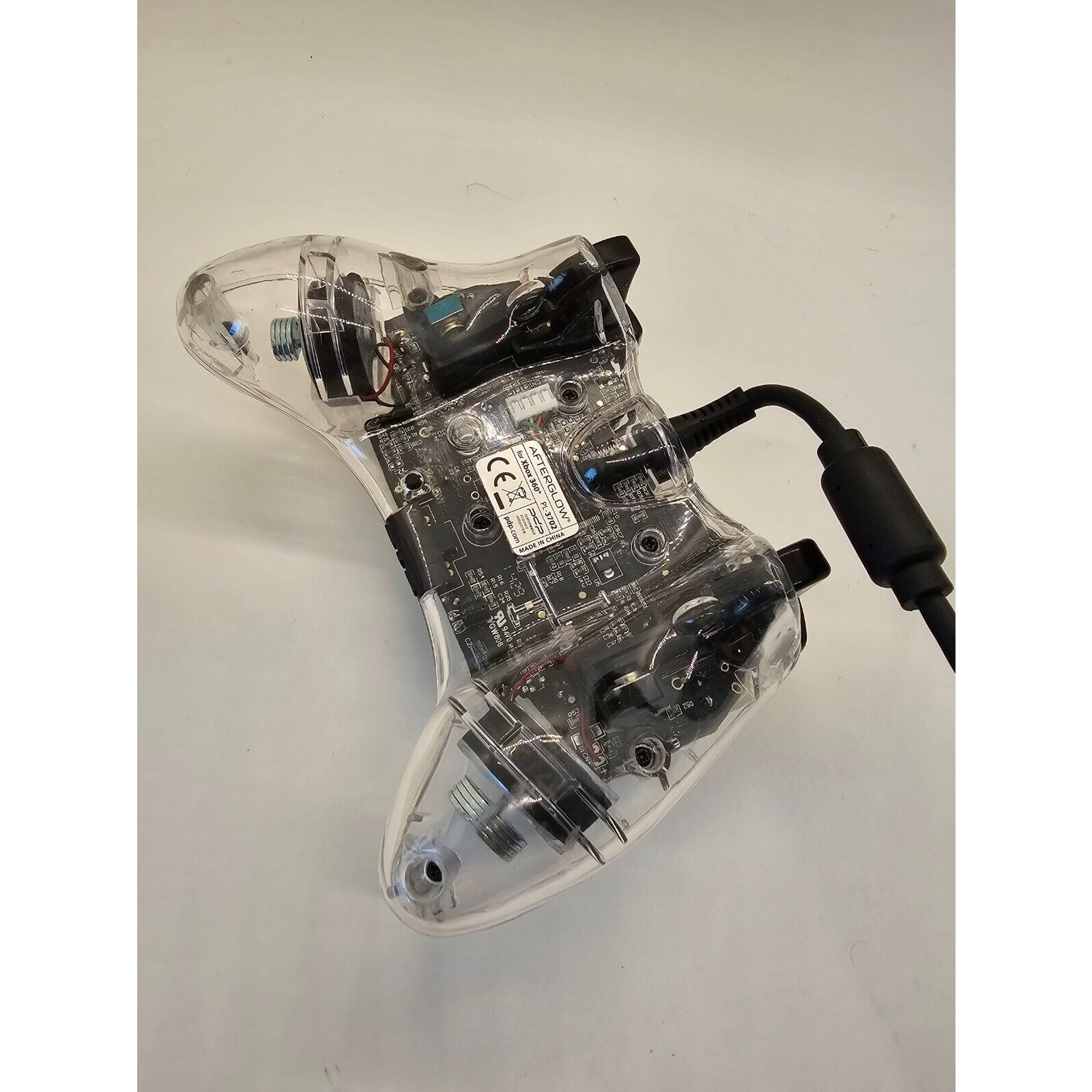 Microsoft Xbox 360 Clear PDP Afterglow Wired Controller Model PL-3702 Tested - detail
