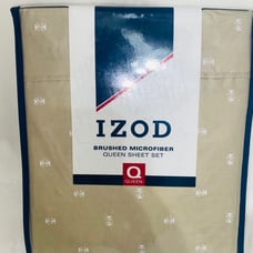 IZOD Logo Brushed Microfiber Queen Sheet Set 4pc 100% Polyester