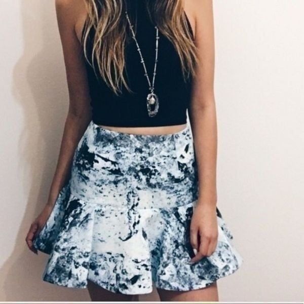 KEEPSAKE BETTER OFF ALONE SKIRT FROST PRINT